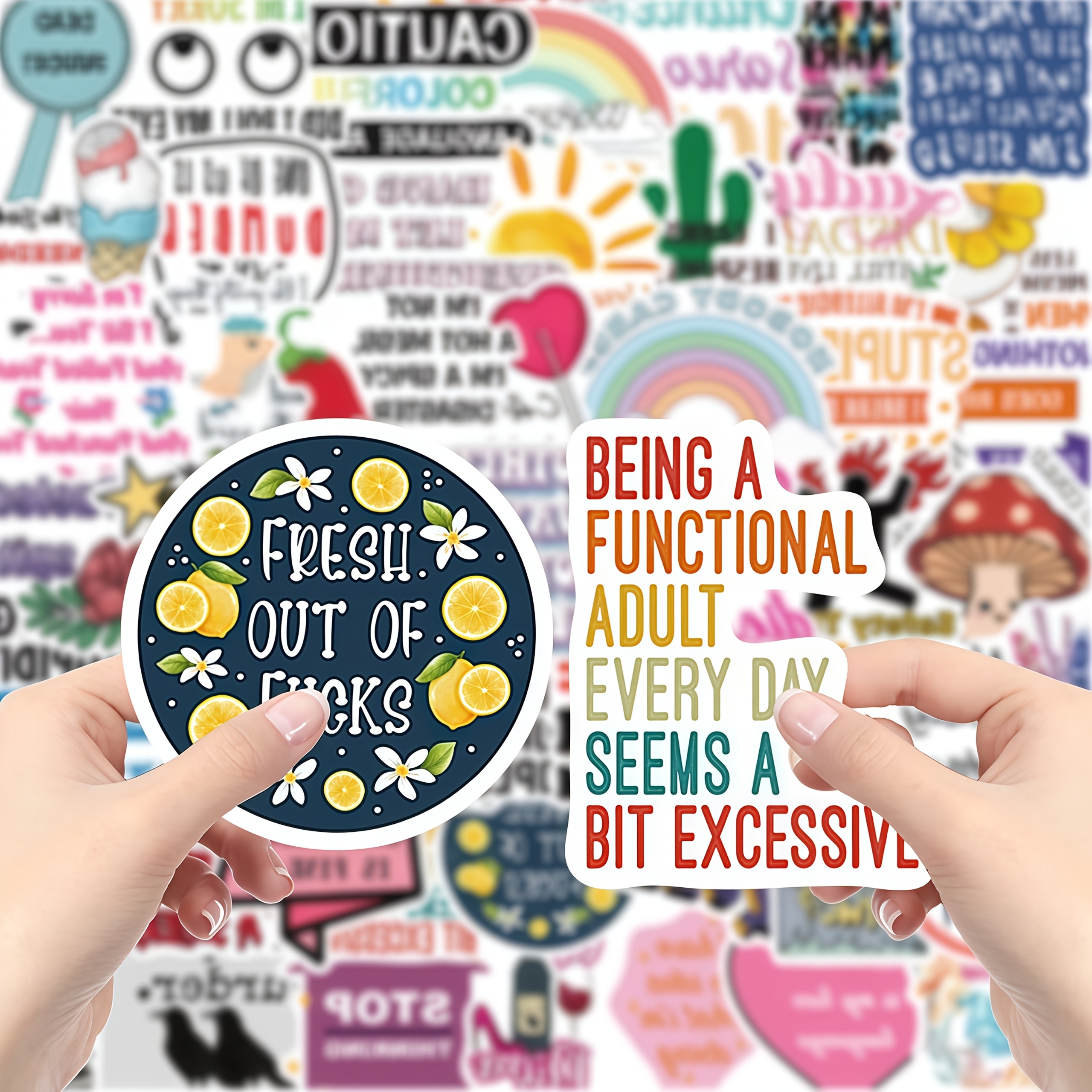 Car Accessories Sticker - 50 piece sticker set with satirical