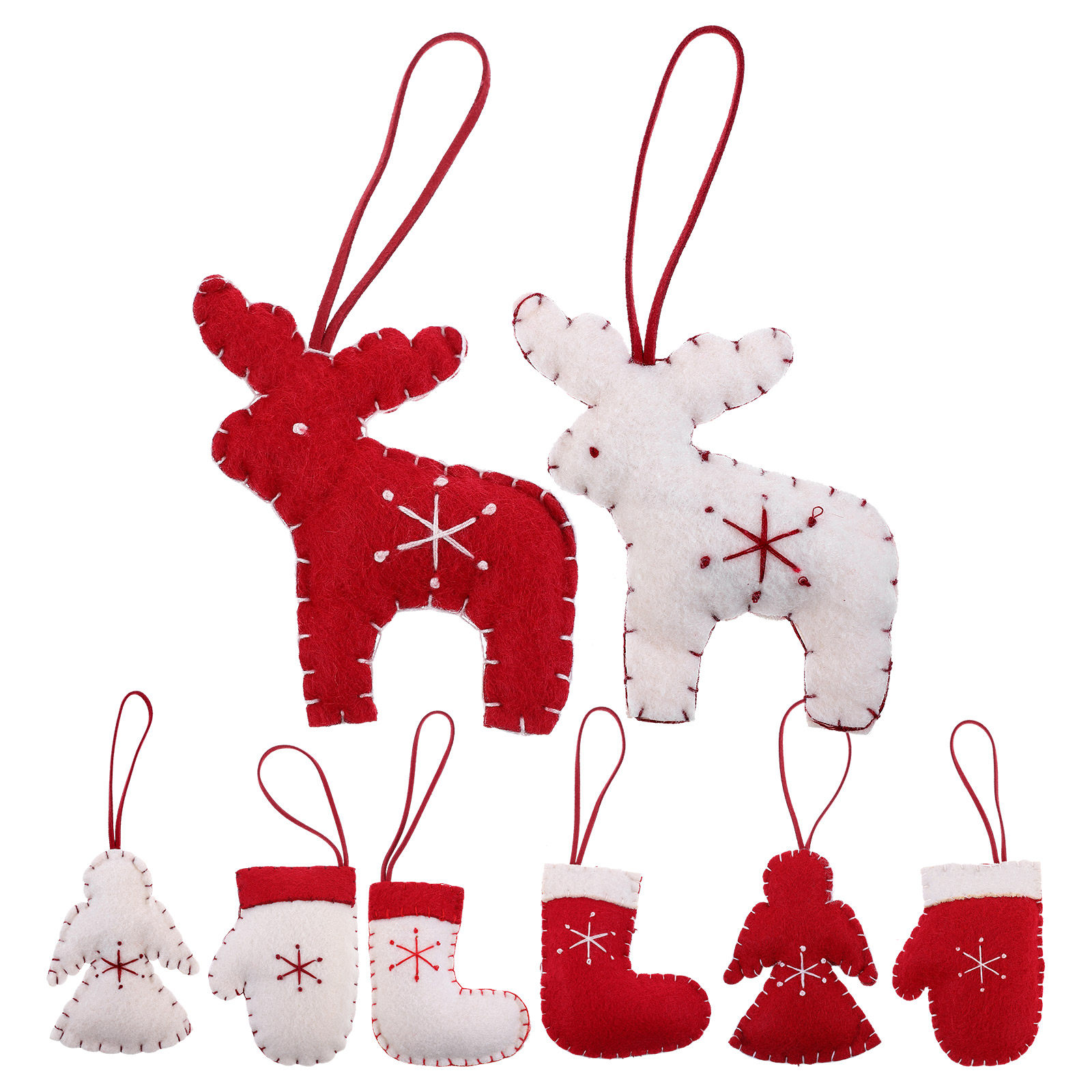 Car Accessories Xmas - 8Pcs Xmas Hanging Ornaments Wool Felt