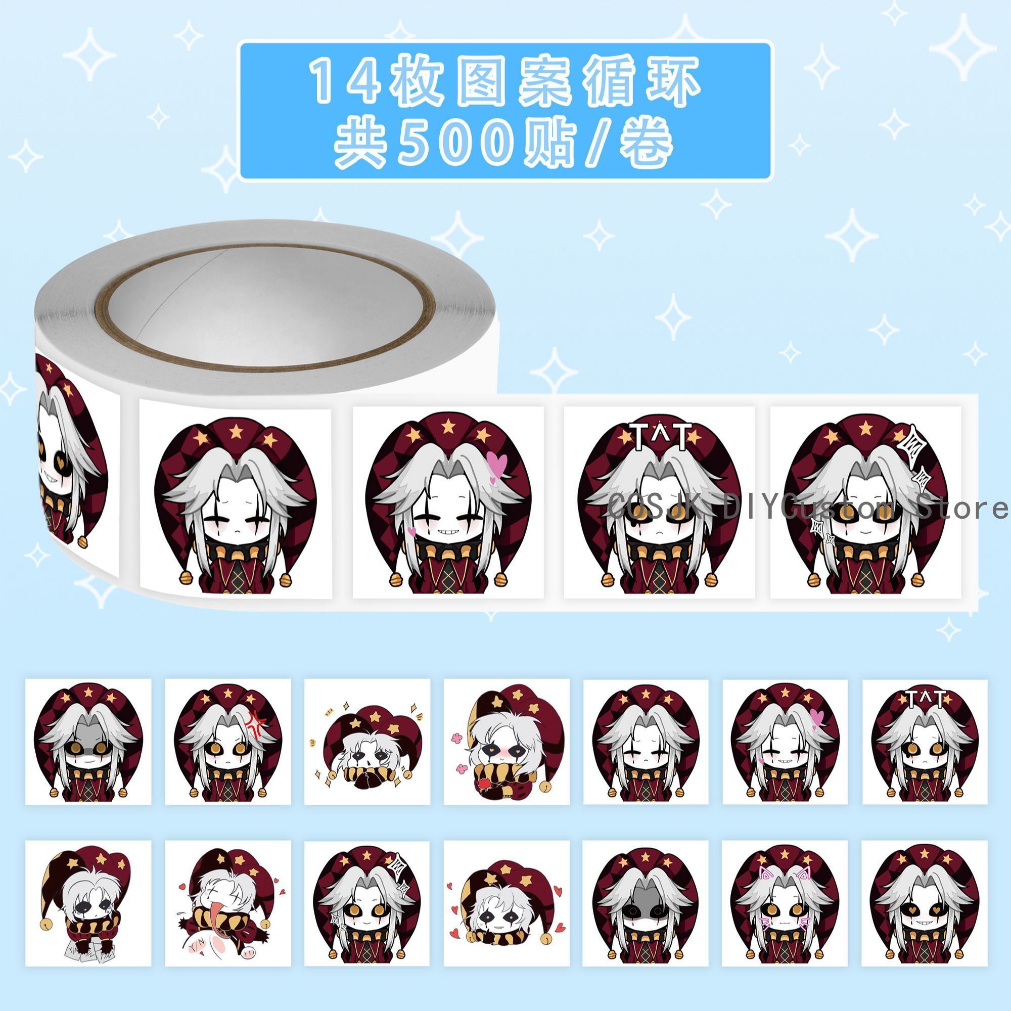 500Pc/Roll Anime Pierrot The F - Car Accessories Sticker recensie en prijs