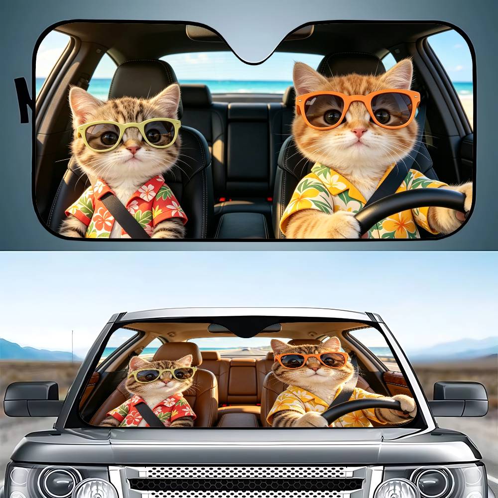 Funny Cat Drive Car SunShade W - Car Accessories Outside recensie en prijs